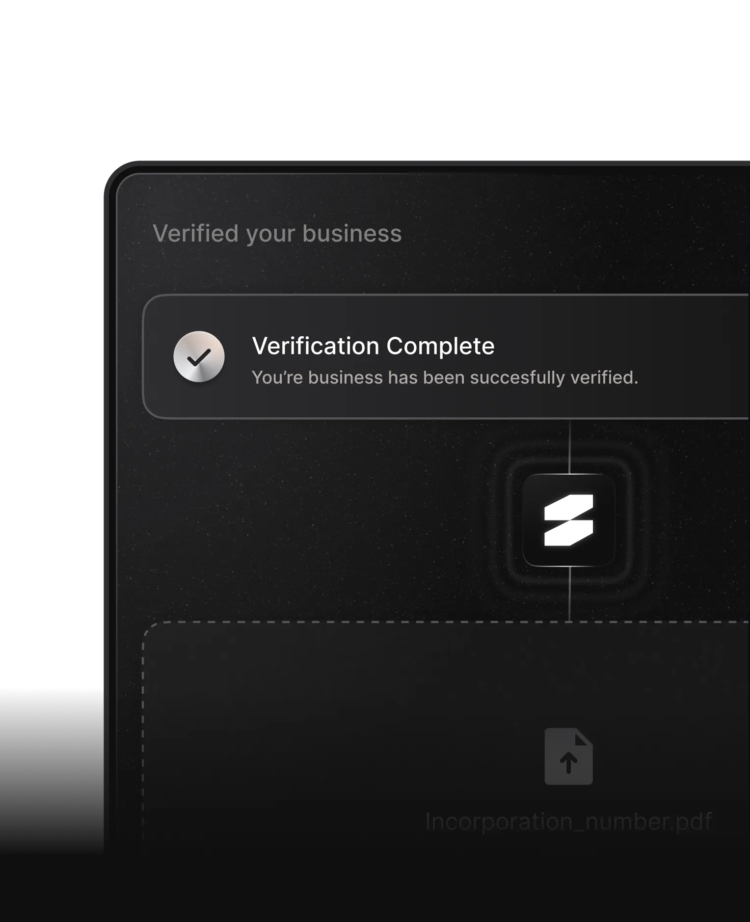 Business verification complete screen